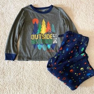 New Eddie Bauer 2T Toddler boy Pajamas Fleece Outdoors Trees Holiday Winter NWOT
